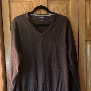 Land’s End men’s v-neck brown sweater.